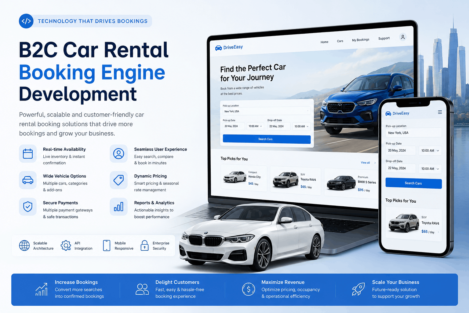 B2C Car Rental Booking Engine Development in Delhi NCR