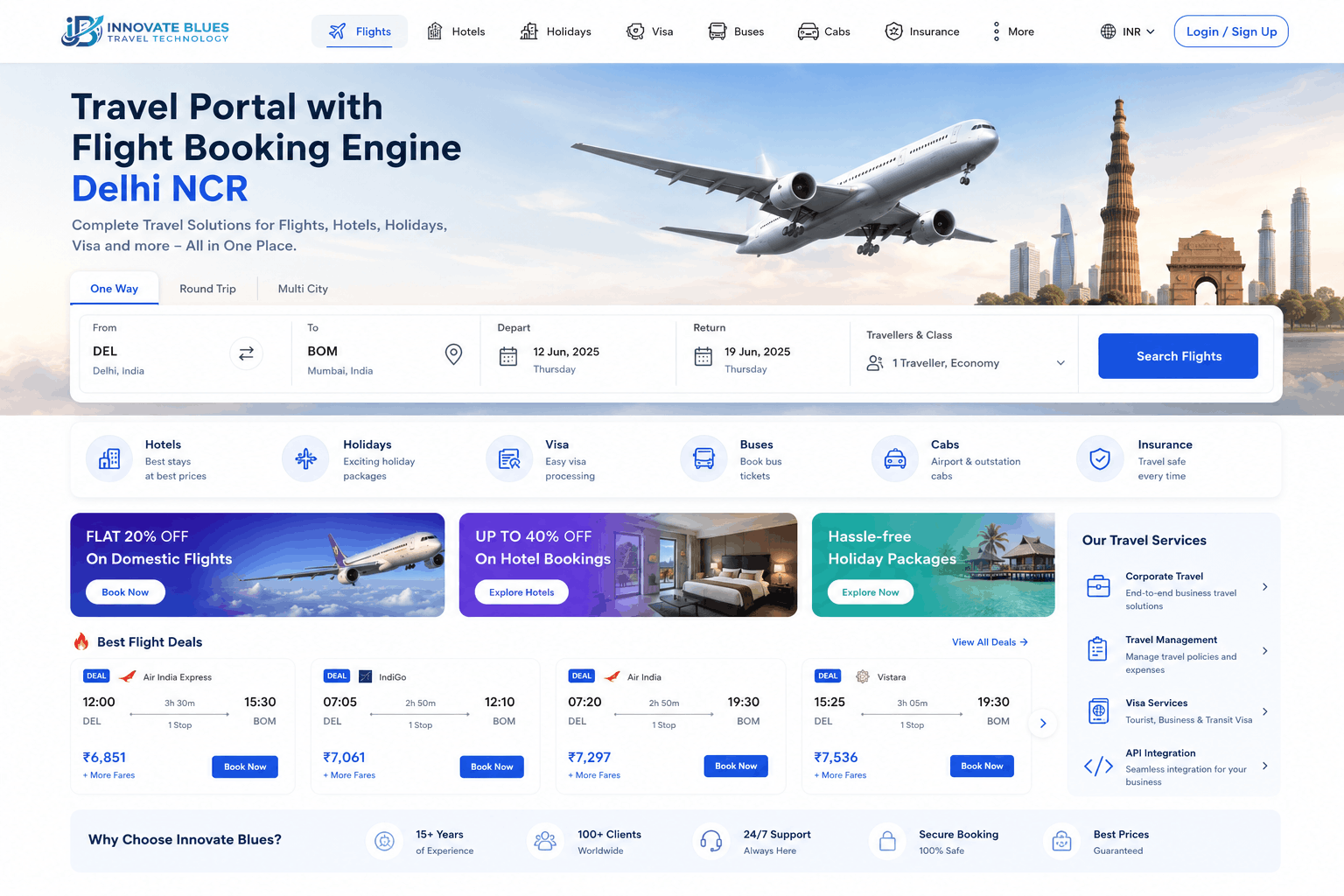 Travel Portal with Flight Booking Engine Bangalore